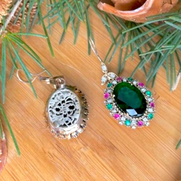 925 Sterling Silver, Tourmaline & Topaz Earrings - Picture 4 of 9